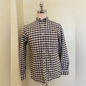 Brooks Brothers Red Fleece Check Print Button Down Sport Shirt Size L